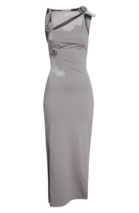 Flower Asymmetric Lace Dress