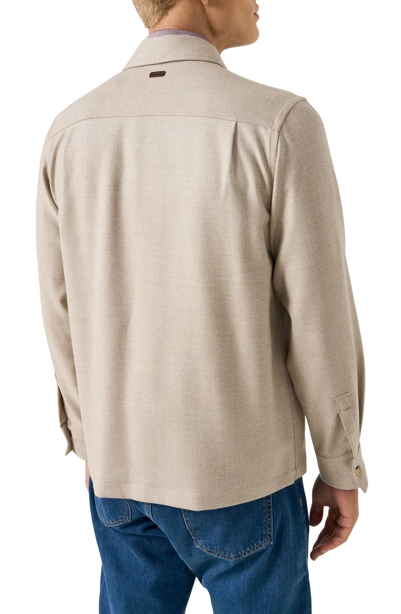 Eton Woven Wool & Cashmere Button-Up Overshirt, Alternate, color, Light Beige
