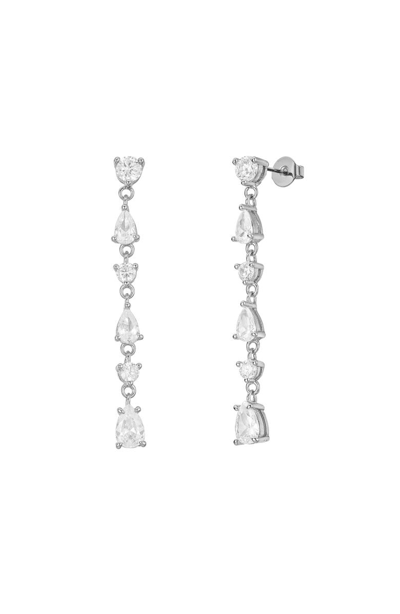 Untamed Petals Taurus Crystal Drop Earrings, Main, color, Silver
