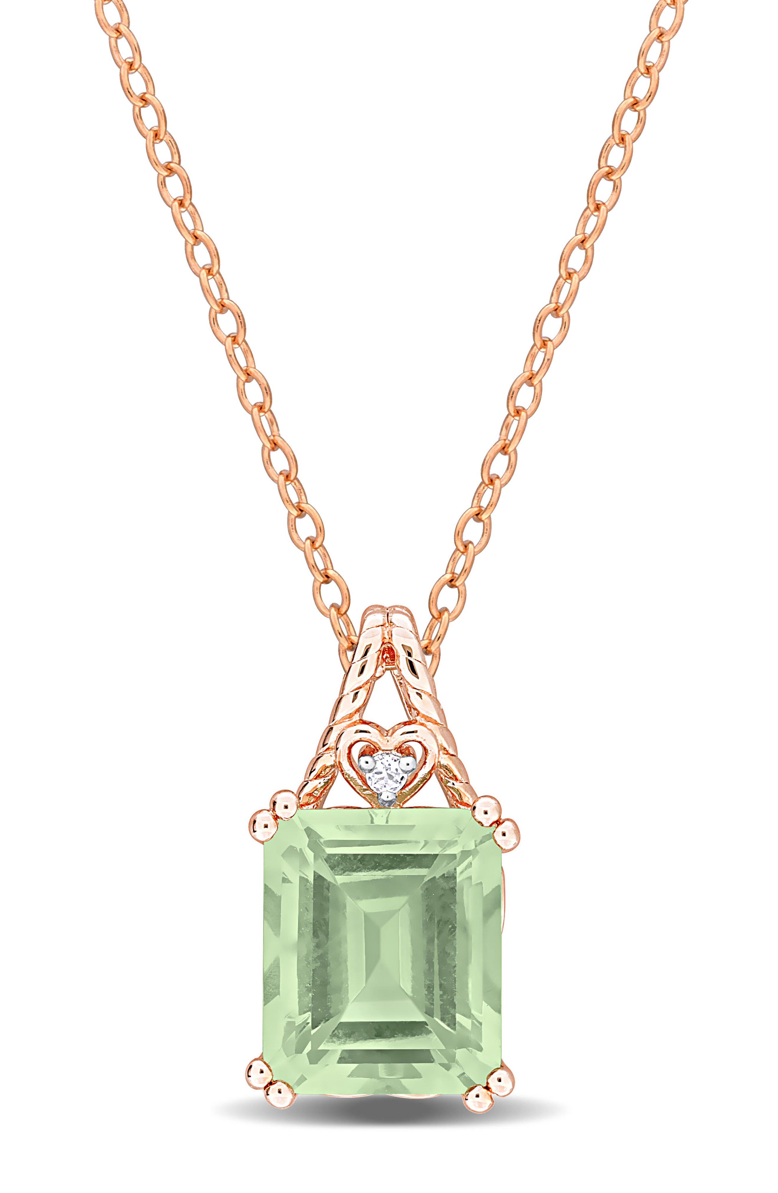 DELMAR Green Quartz Pendant Necklace