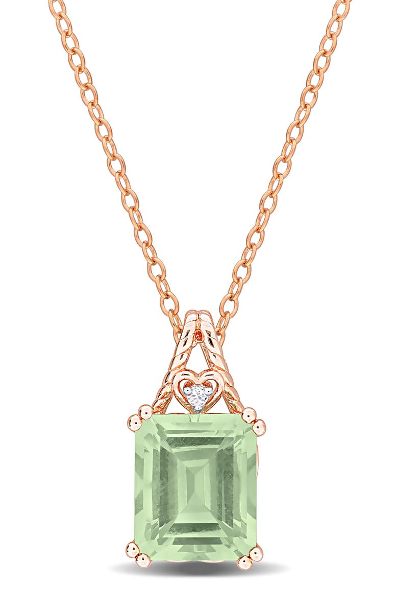 DELMAR Green Quartz Pendant Necklace, Main, color, Green