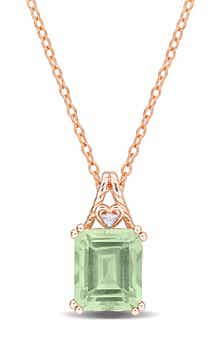 DELMAR Green Quartz Pendant Necklace