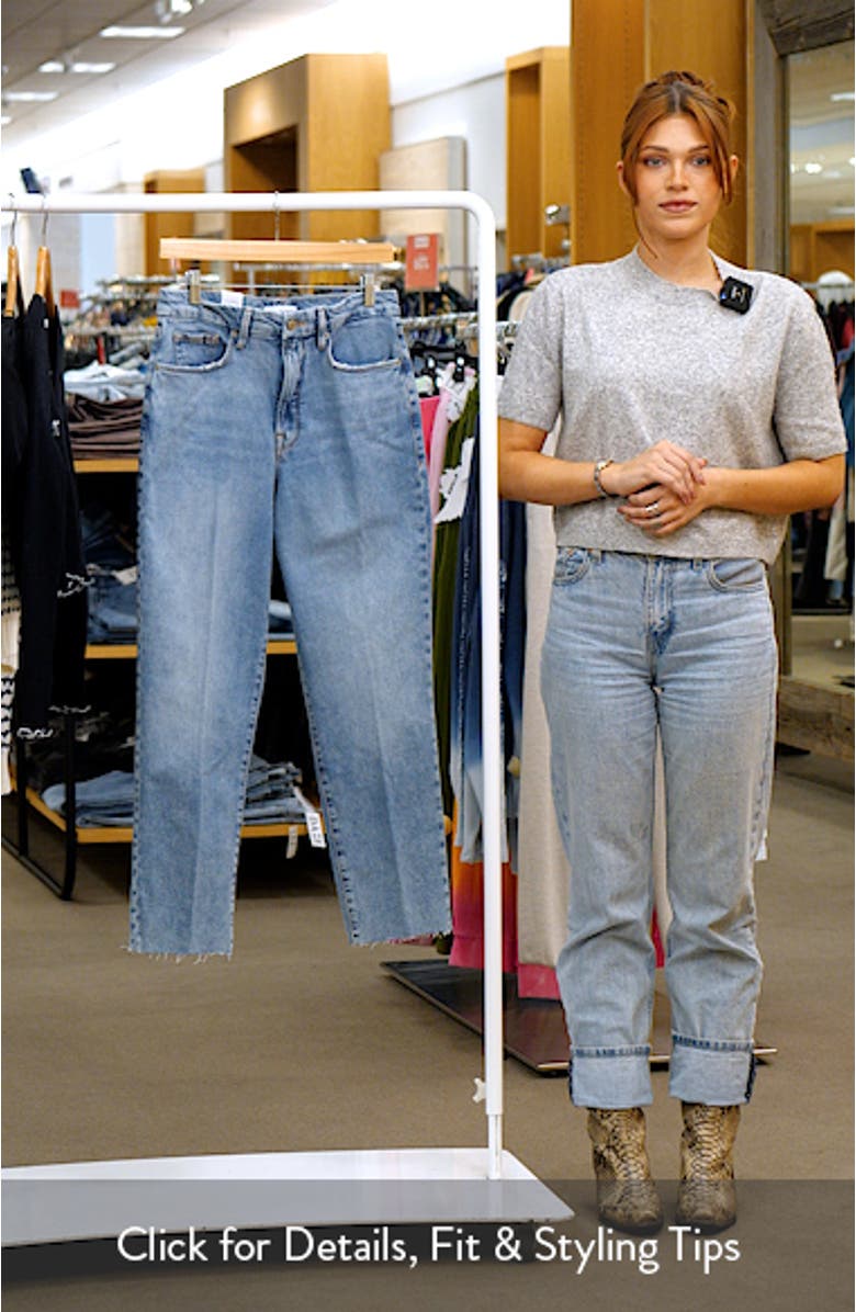 Good Boy Raw Hem High Waist Ankle Straight Leg Jeans, sales video thumbnail