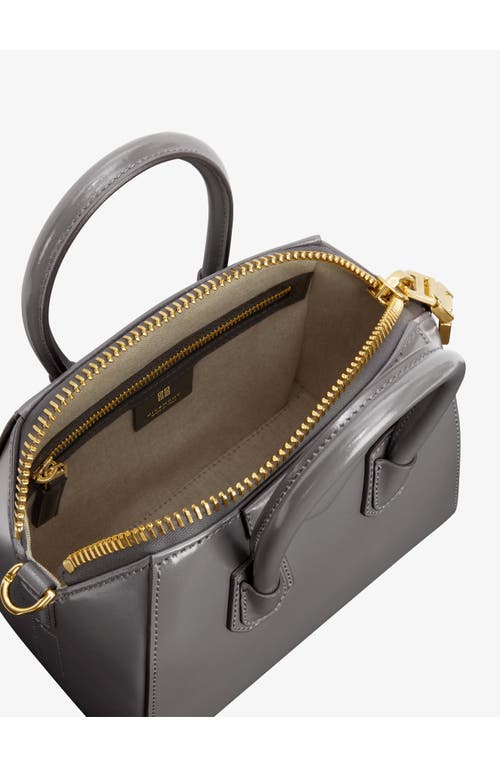 Givenchy Mini Antigona Leather Satchel In Charcoal