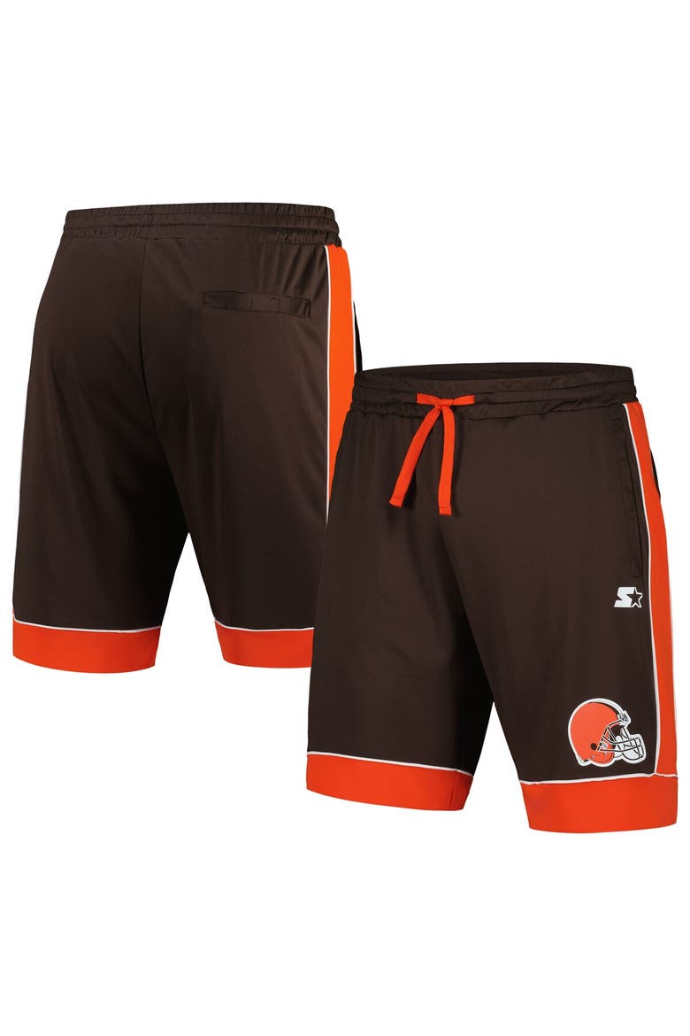 Men's Starter Brown/Orange Cleveland Browns Fan Favorite Fashion Shorts, Alternate, color, Brown