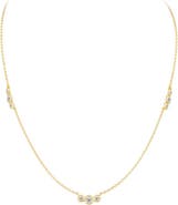 Everlee Bezel Trio Station Lab Diamond Necklace in 14K