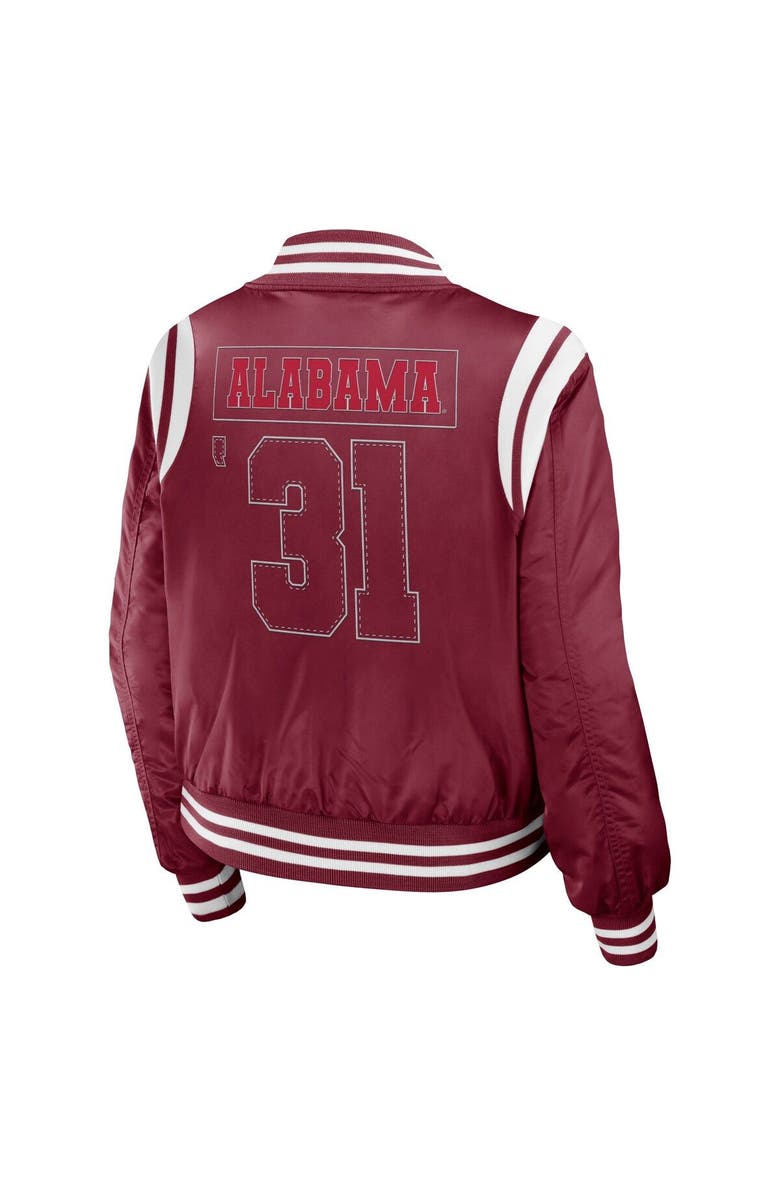 WEAR by Erin Andrews Women's WEAR by Erin Andrews Crimson Alabama Crimson Tide Football Bomber Full-Zip Jacket, Alternate, color, Crimson