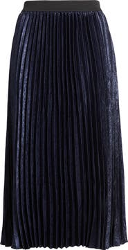 Caslon® Pleated Metallic Midi Skirt