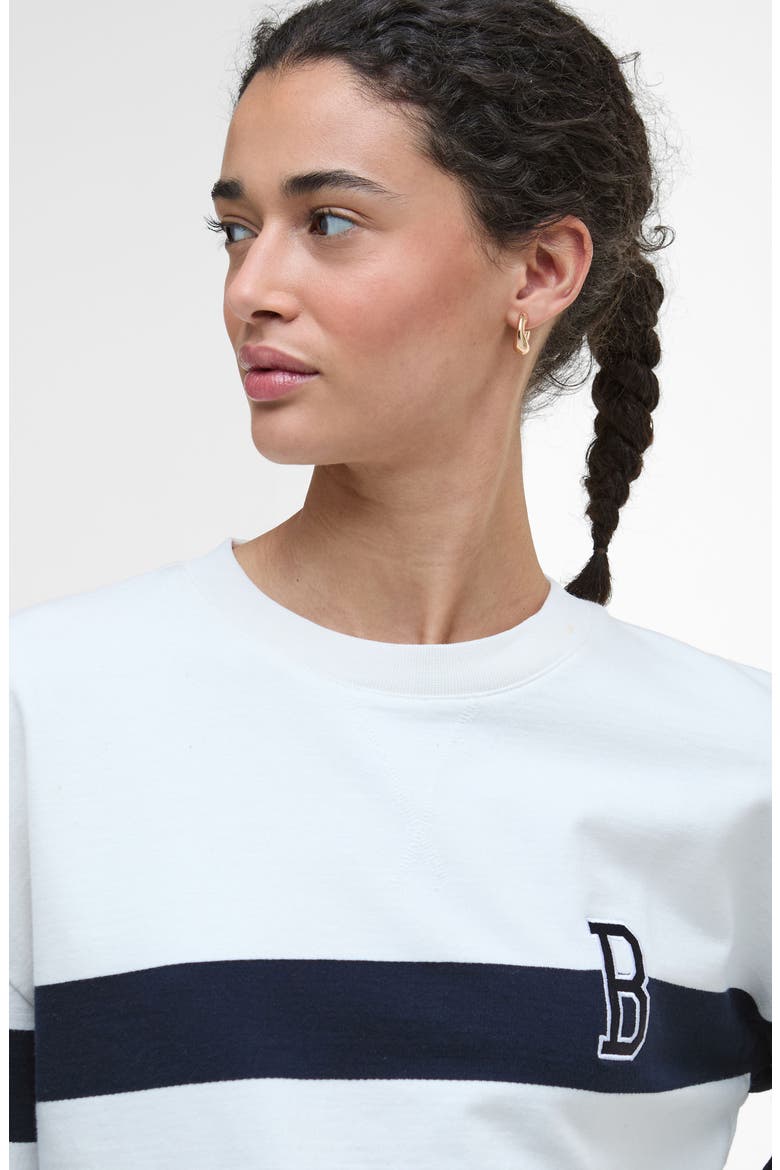 Faye Stripe Sweatshirt, Alternate, color, CLOUD/ NAVY STRIPE