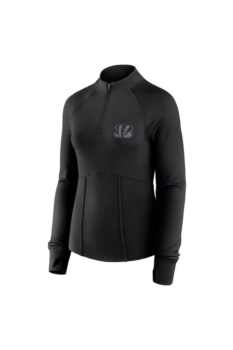 Women's Fanatics  Black Cincinnati Bengals Elements Raglan Quarter-Zip Jacket, Alternate, color, Black