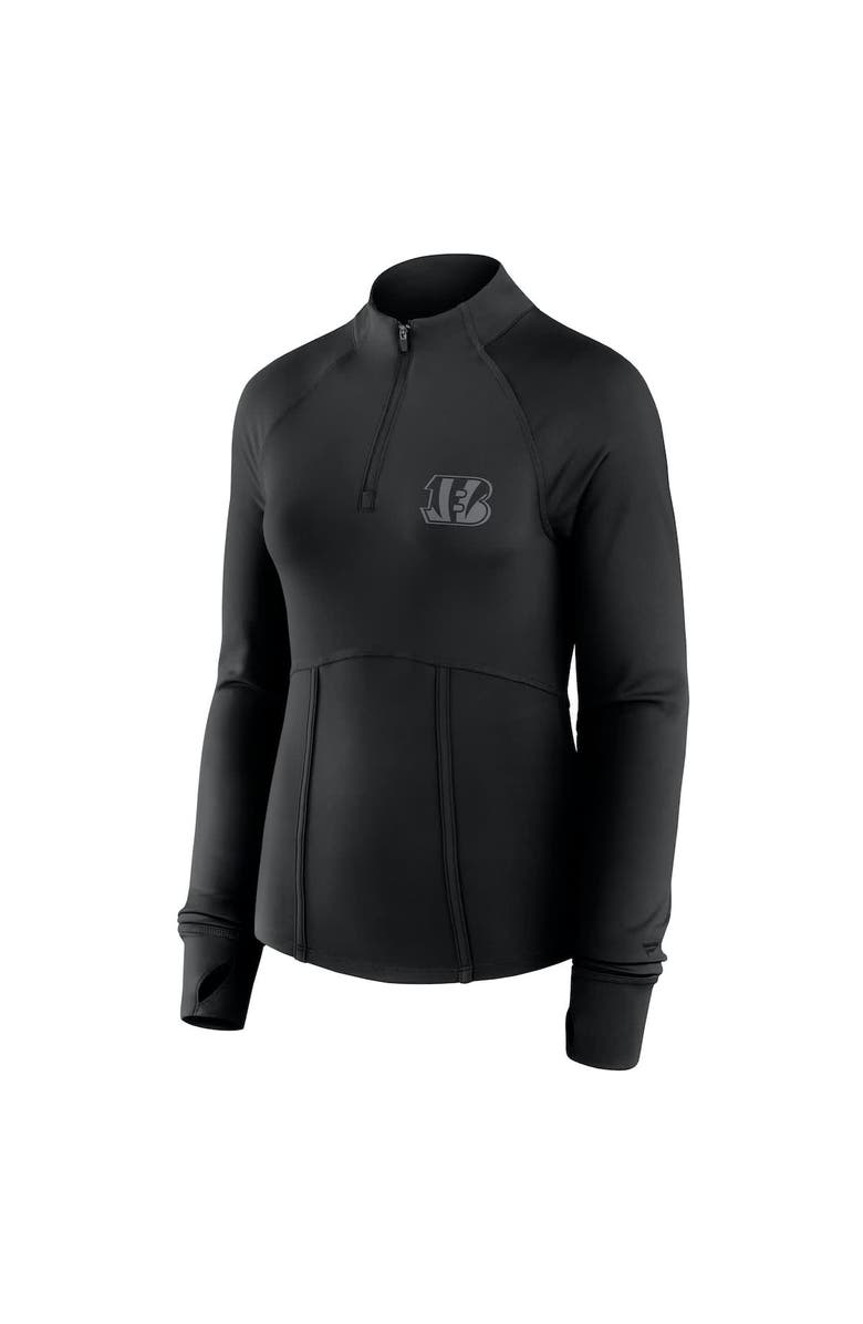 FANATICS Women's Fanatics Black Cincinnati Bengals Elements Raglan Quarter-Zip Jacket, Alternate, color, Black