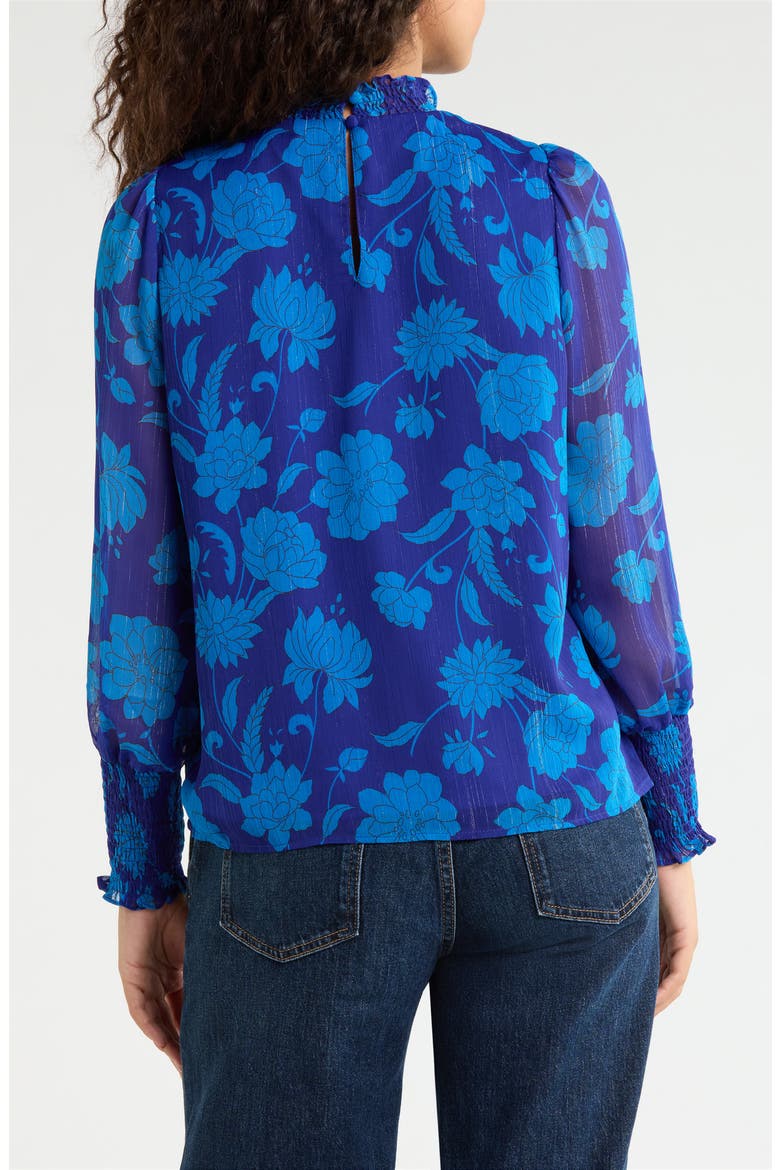 Sunnie Floral Smocked Top, Alternate, color, NAVY-MULTI