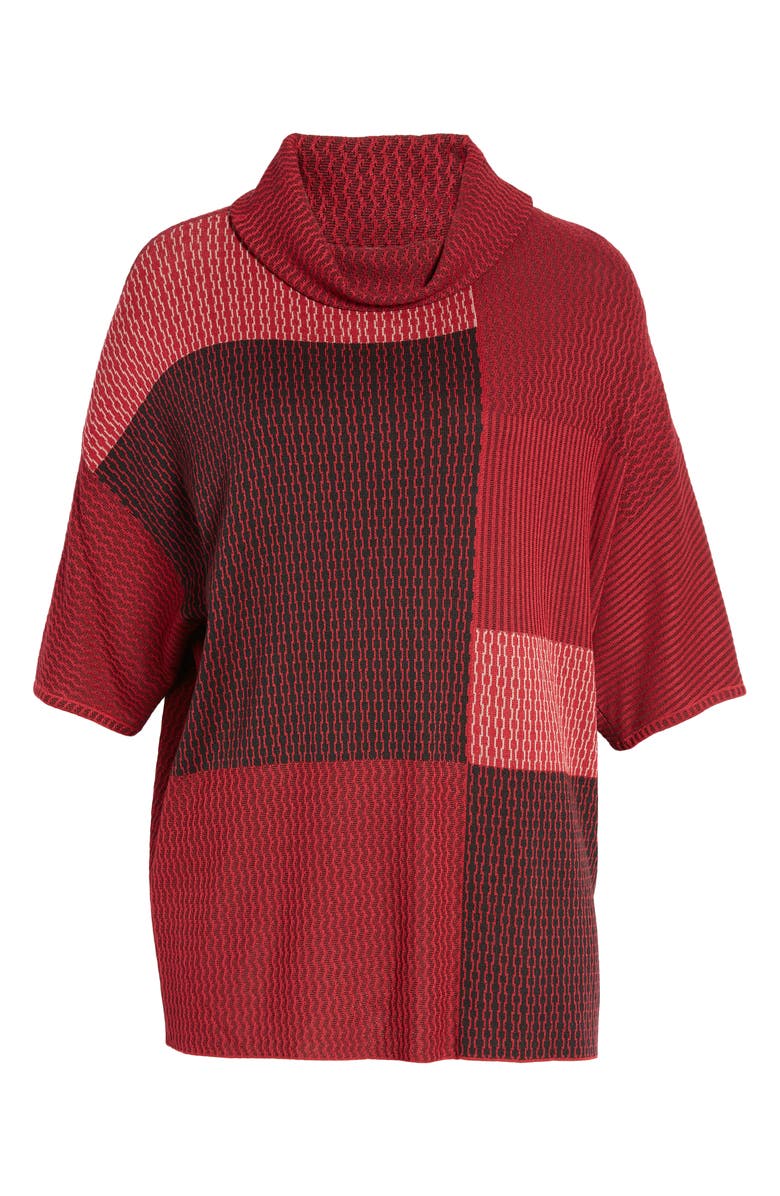 Ming Wang Colorblock Cowl Neck Knit Blouse, Alternate, color, 