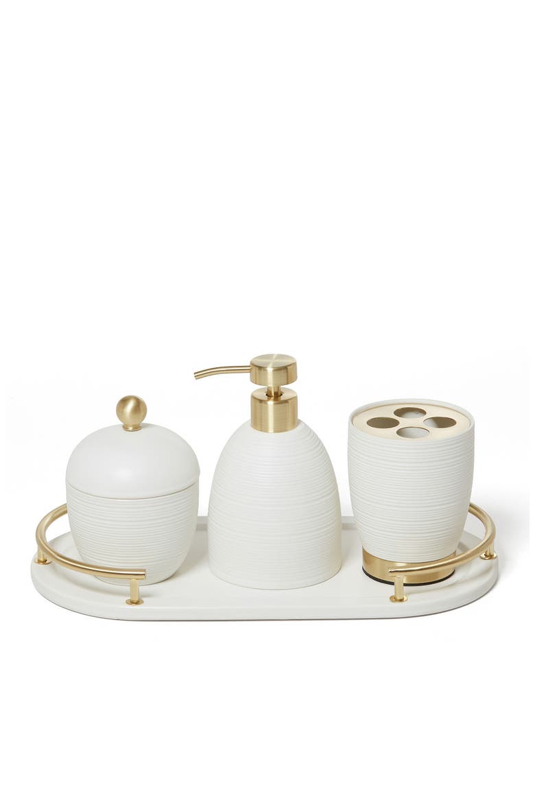 Dubai 4-Piece Bathroom Accessory Set, Main, color, WHITE