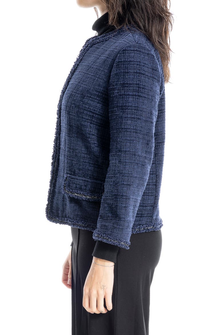 Frayed Edge Knit Jacket, Alternate, color, NAVY TWEED