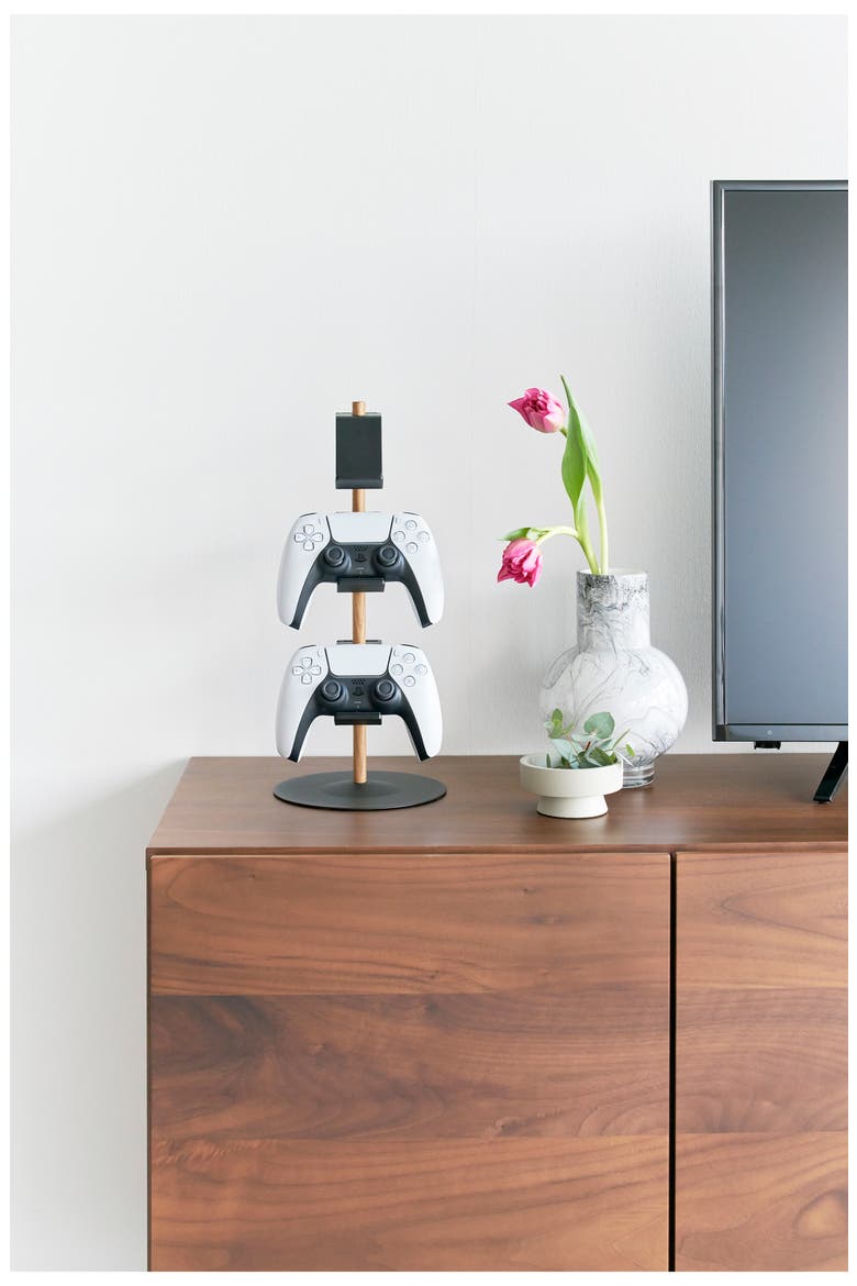 3-Tier Controller Stand, Alternate, color, BLACK