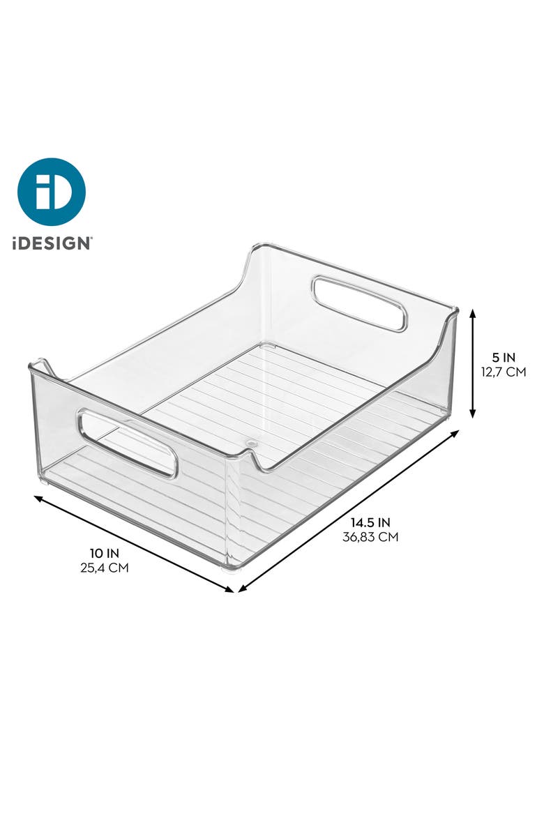 iDesign Plastic Stackable Pantry Bin with Handles, Set of 2, Clear, Made in USA, Alternate, color, Clear