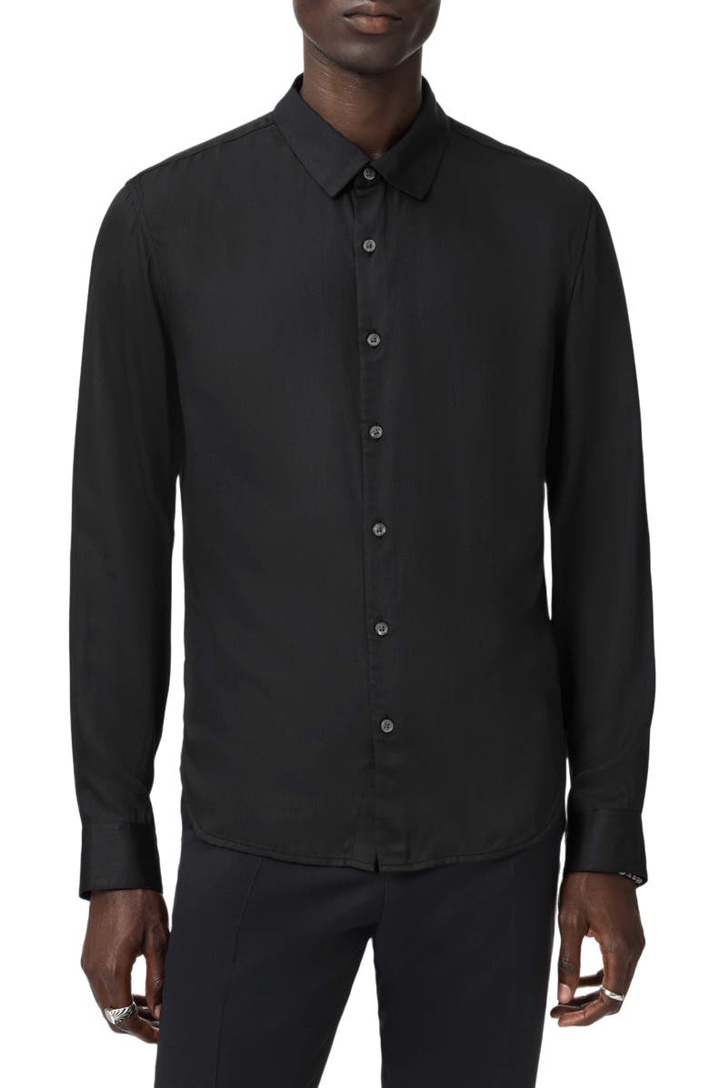 John Varvatos Ross Button-Up Shirt, Alternate, color, Black