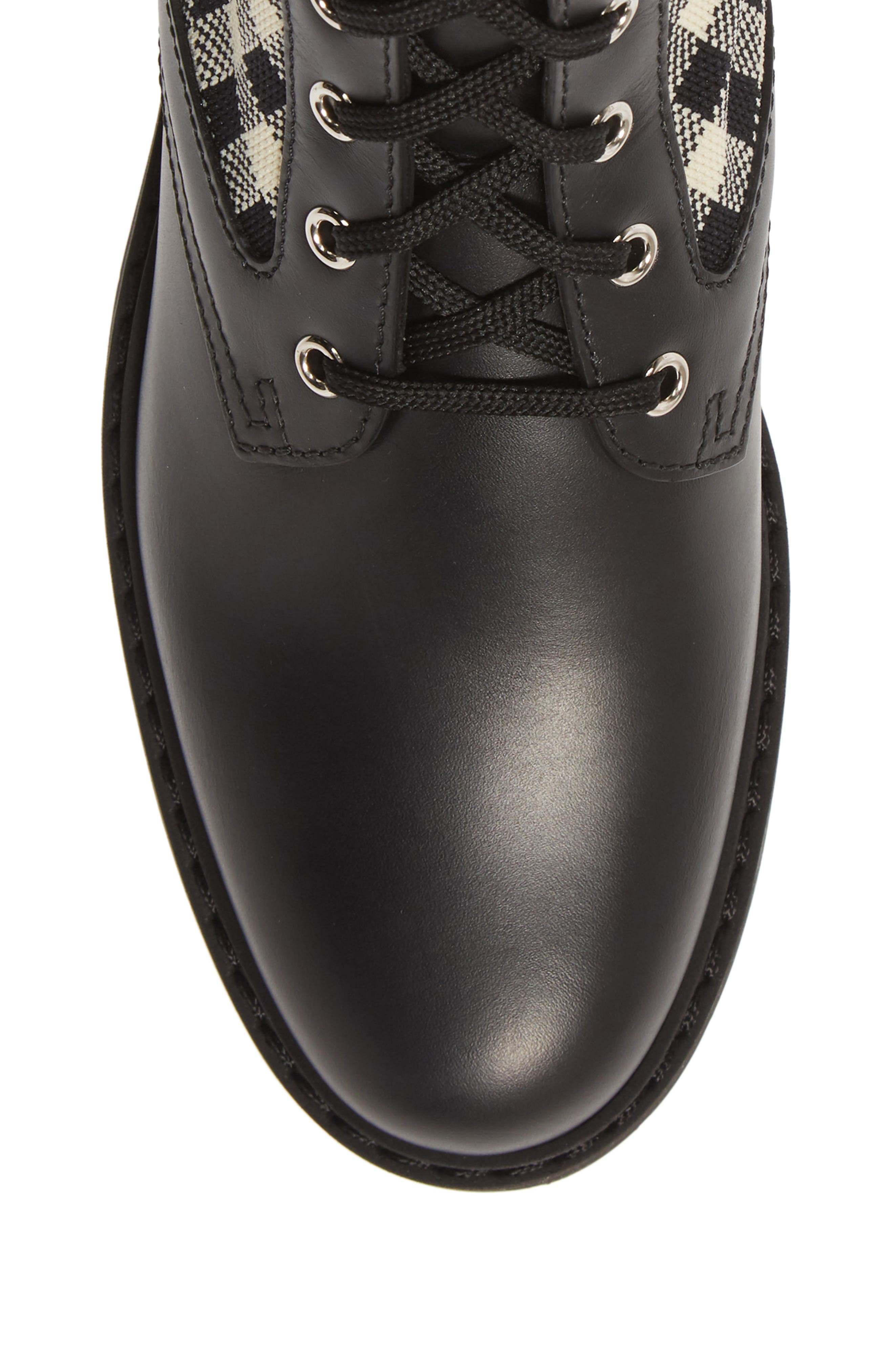 Fendi FF Gingham Sock Lace Up Boot, Alternate, color, 