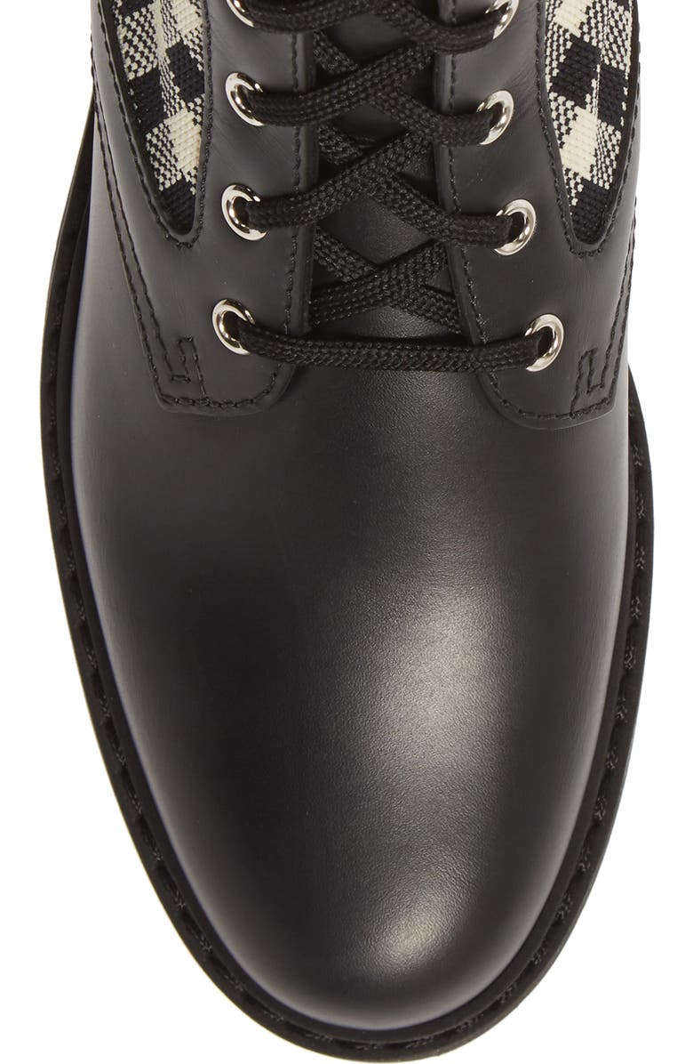 Fendi FF Gingham Sock Lace Up Boot, Alternate, color,