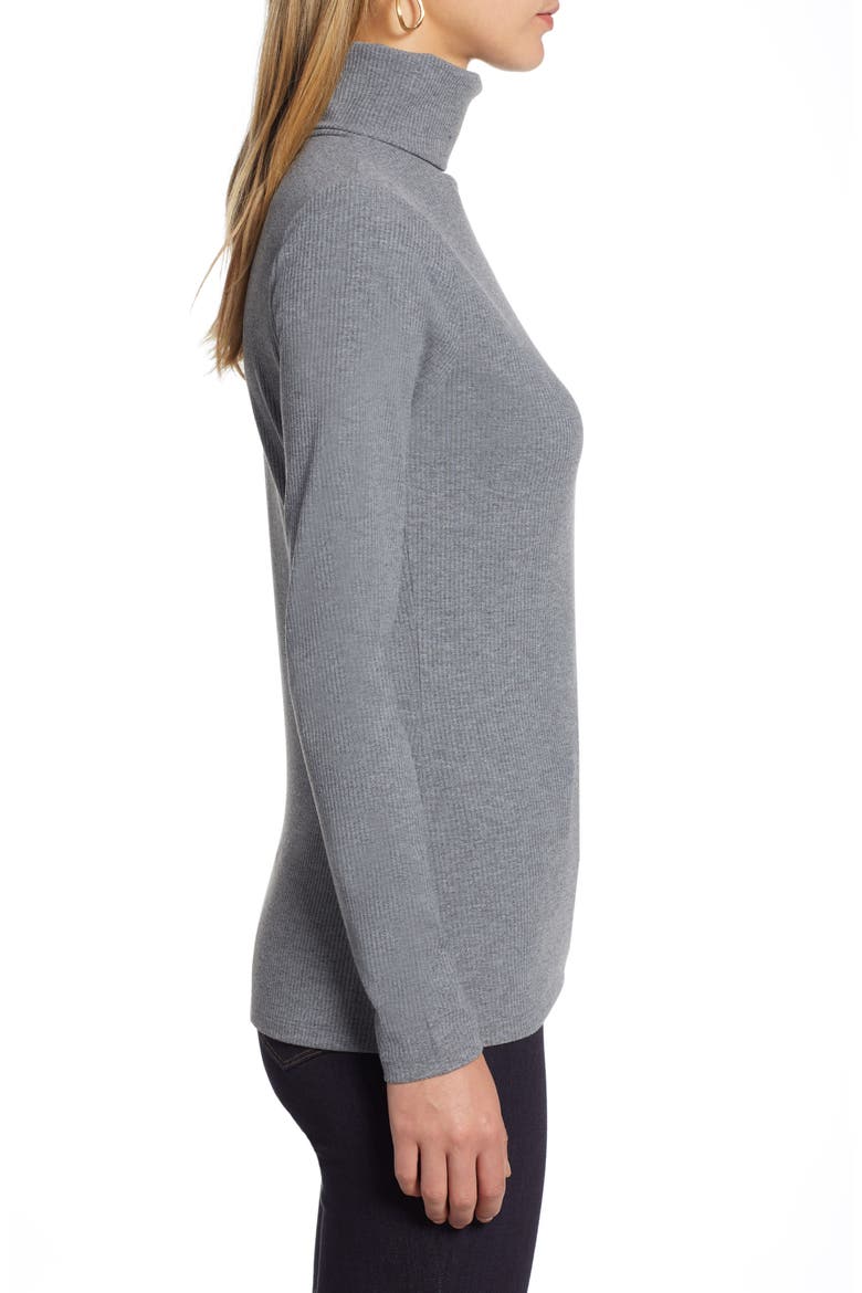 Ribbed Turtleneck, Alternate, color, GREY DARK HEATHER