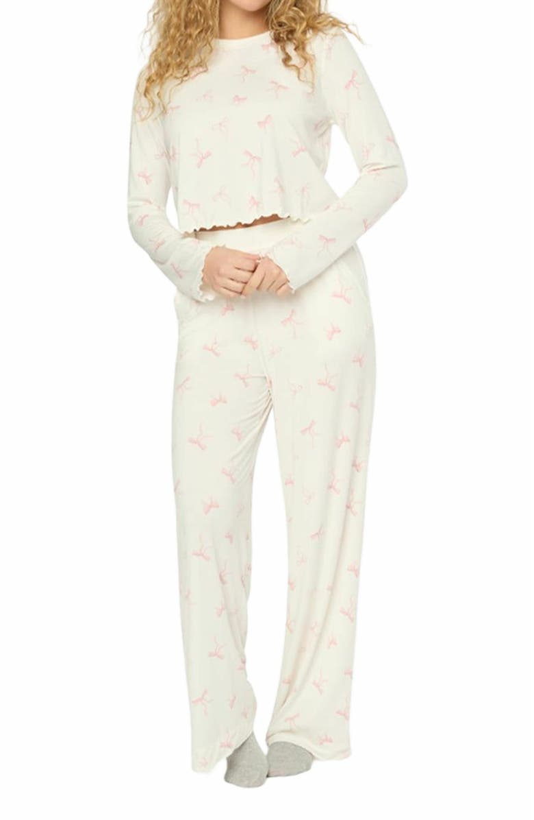 WeWoreWhat Boxy Crewneck Top, Alternate, color, Ivory/Pink