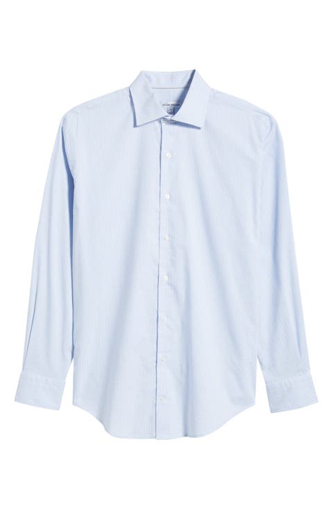 Conway Microcheck Crown Lite Performance Twill Button-Up Shirt
