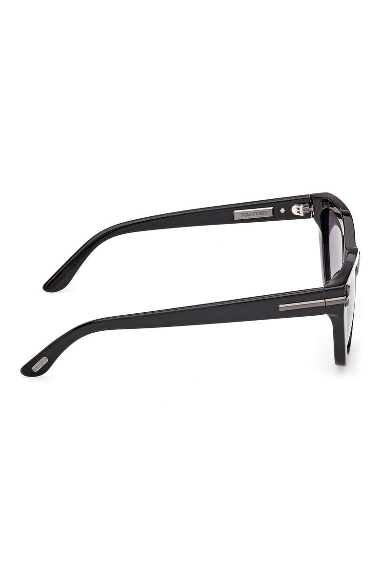 Icon 55mm Gradient Cat Eye Sunglasses, Alternate, color, SHINY BLACK/ SHINY GUNMETAL