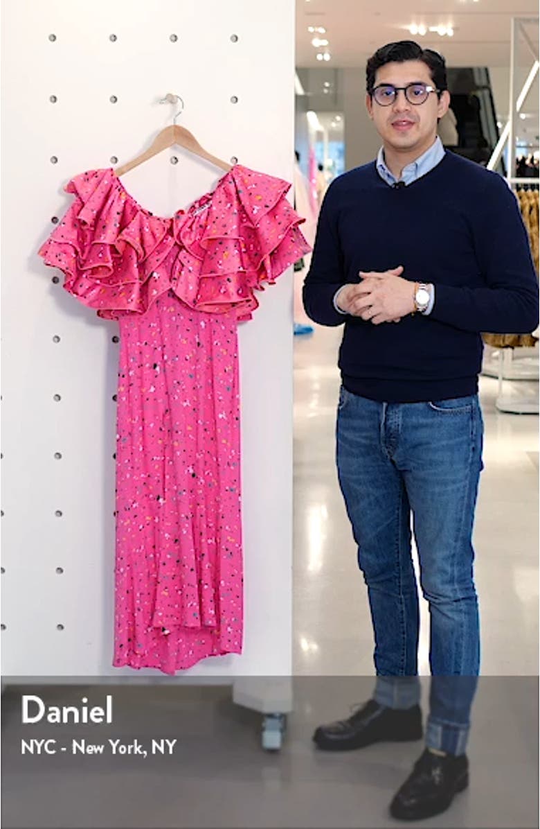 Carmen Layered Ruffle Midi Dress, sales video thumbnail