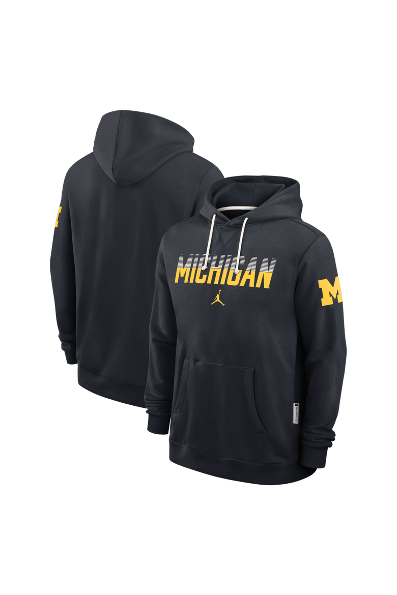 Men's Jordan Brand Navy Michigan Wolverines 2026 Sideline Standard Issue Dri-FIT Hoodie, Main, color, Navy