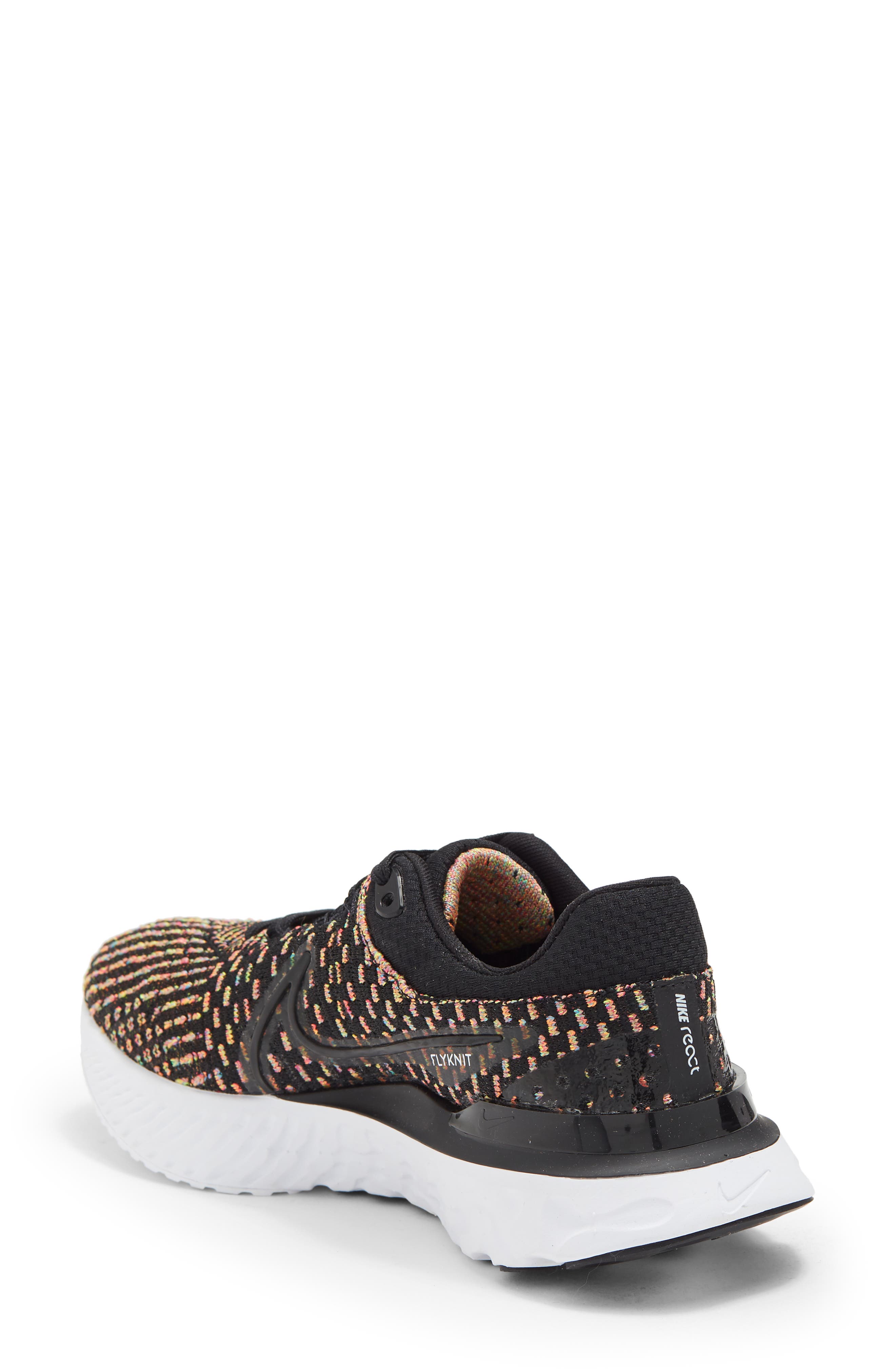 React Infinity Flyknit Running Shoe, Alternate, color, BLACK/ BLACK/ WHITE