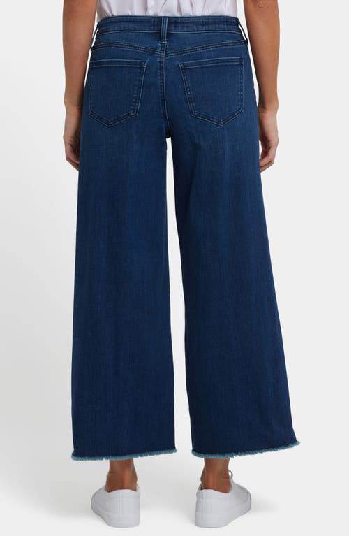 Nydj Teresa High Waist Fray Hem Wide Leg Ankle Jeans In Ibiza Blues
