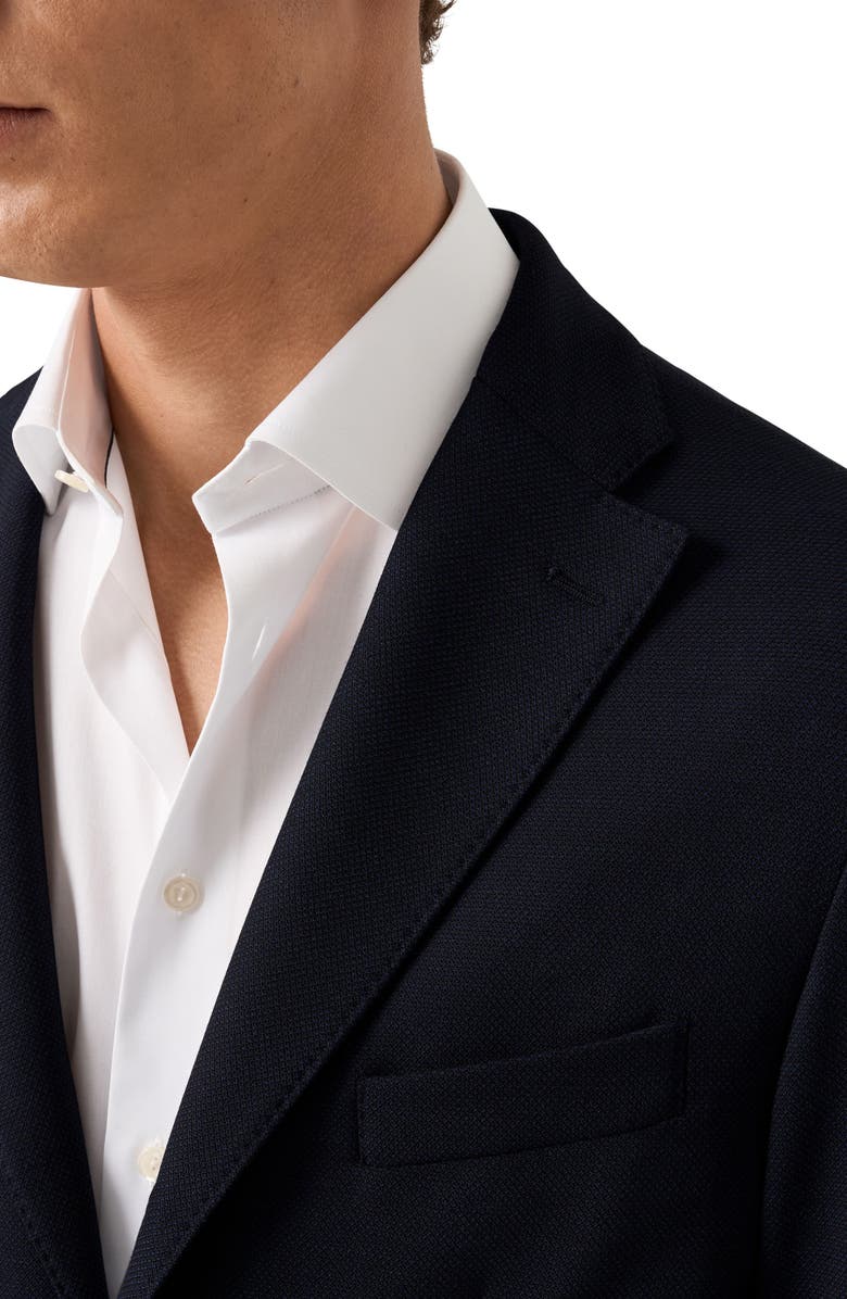 Eton Lana Tailored Fit Navy Tech Soft Wool Blazer, Alternate, color, Navy