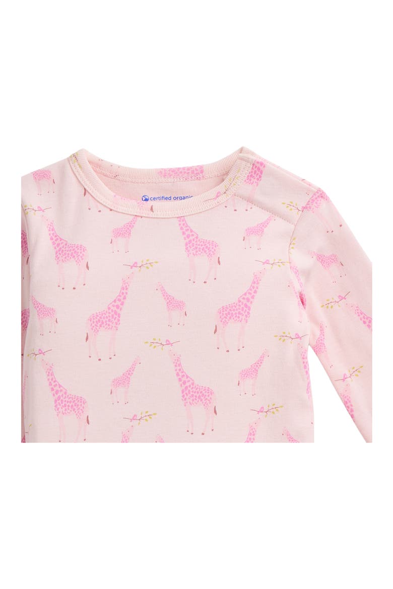 Kids' Jolie Giraffe Two-Piece Fitted Pajamas, Alternate, color, PINK