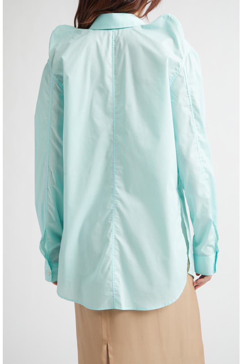 Lifted Shoulders Button-Up Shirt, Alternate, color, MINT