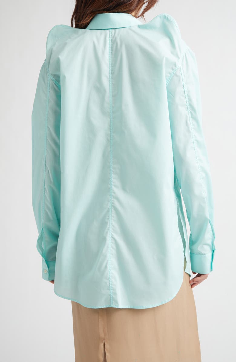 JULIE KEGELS Lifted Shoulders Button-Up Shirt, Alternate, color, Mint