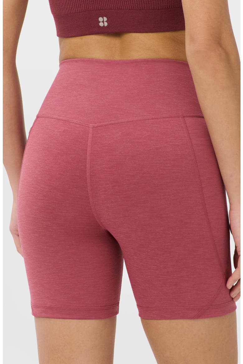 Ultimate Move High Waist Pocket Bike Shorts, Alternate, color, SIENNA PINK MARL