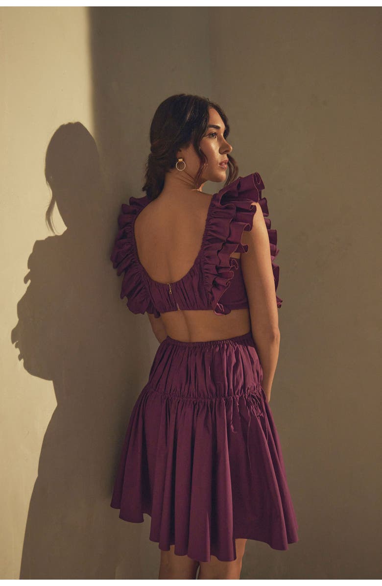 Vasiliki Dahlia Ruched Mini Dress, Alternate, color, Grape