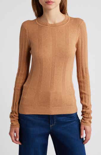 PAIGE Claire Pointelle Organic Cotton Blend Crewneck Sweater
