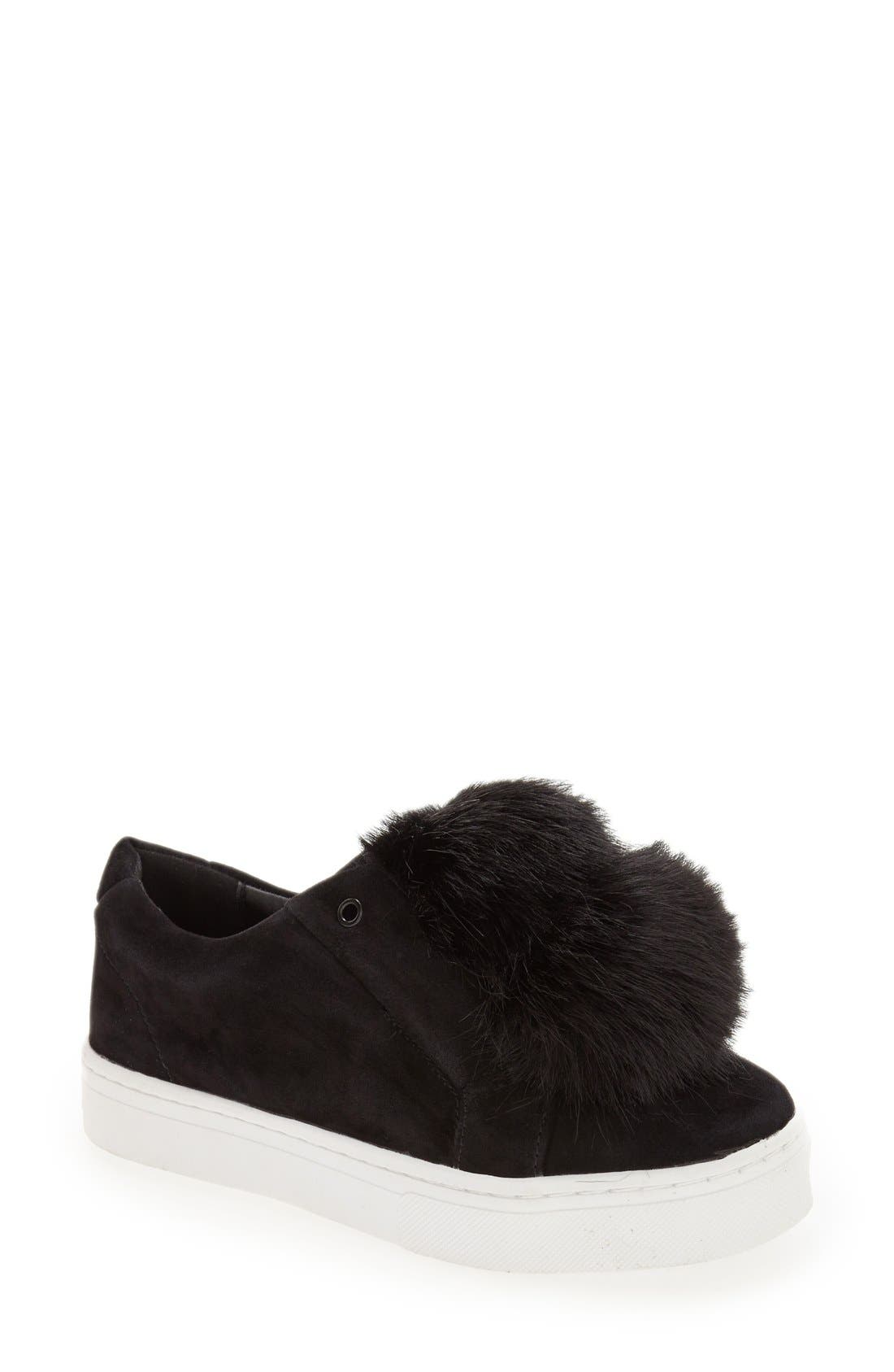 Sam Edelman 'Leya' Faux Fur Laceless Sneaker, Main, color, 