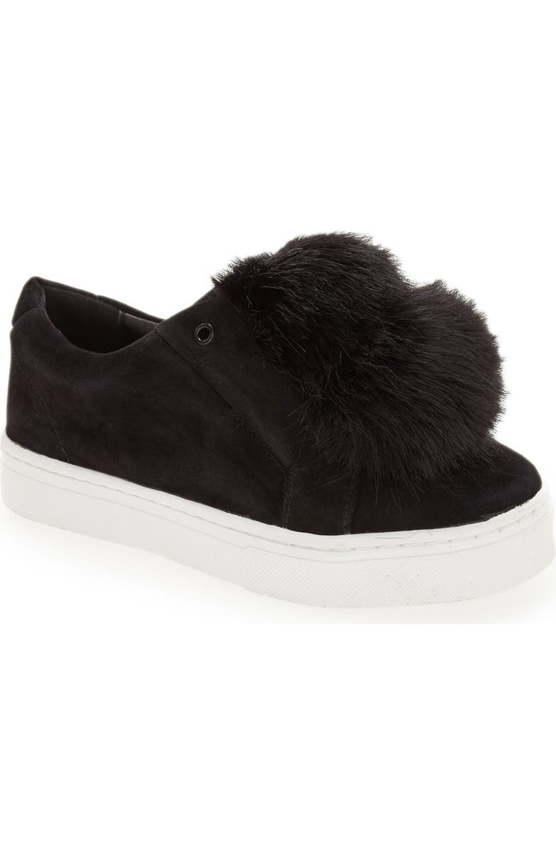 Sam Edelman 'Leya' Faux Fur Laceless Sneaker, Main, color,