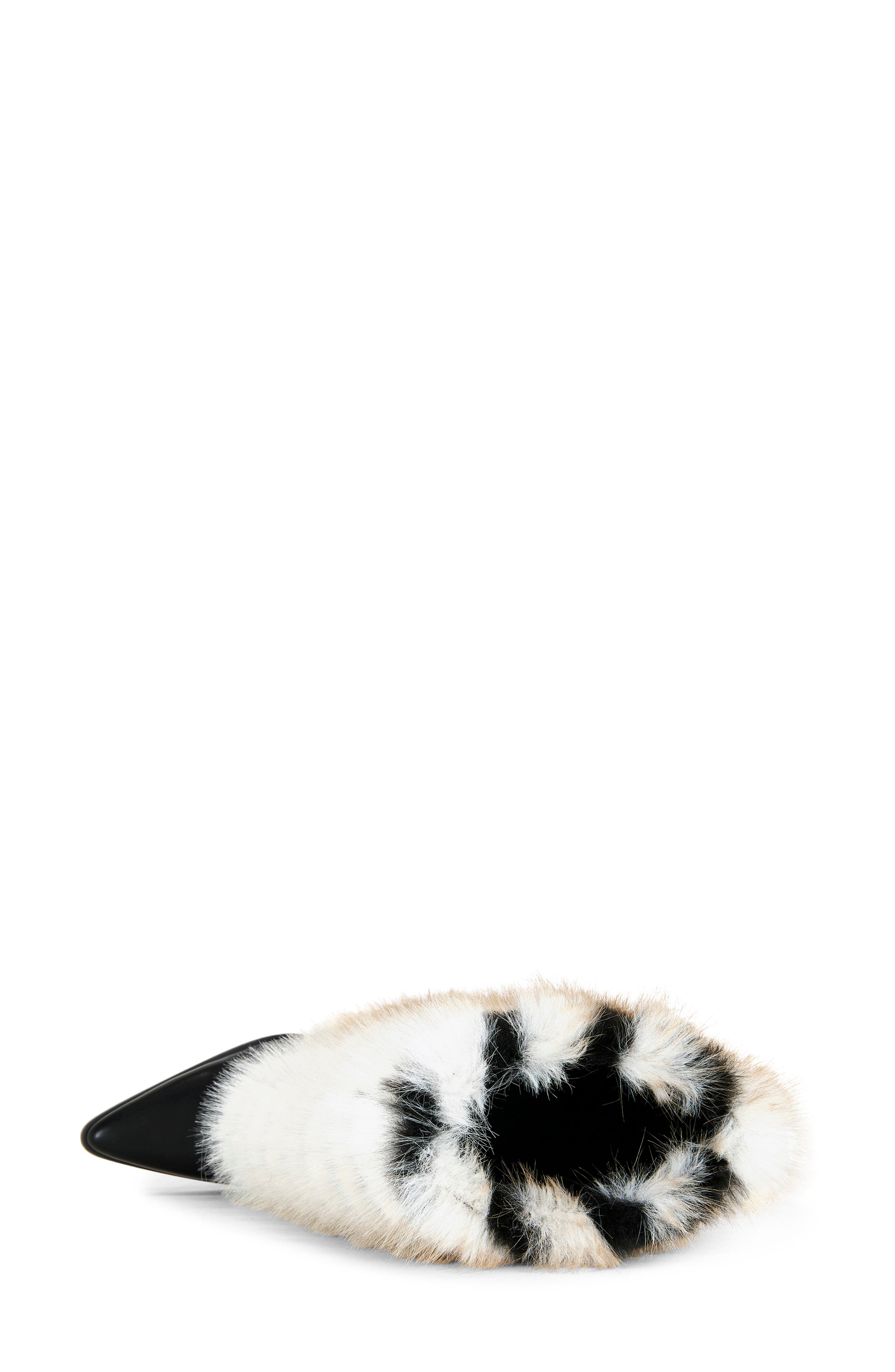 AZALEA WANG Jonette Faux Fur Bootie, Alternate, color, Black