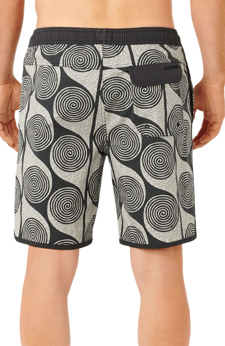 Rip Curl Spiral Volley Swim Trunks, Alternate, color, Washed Black