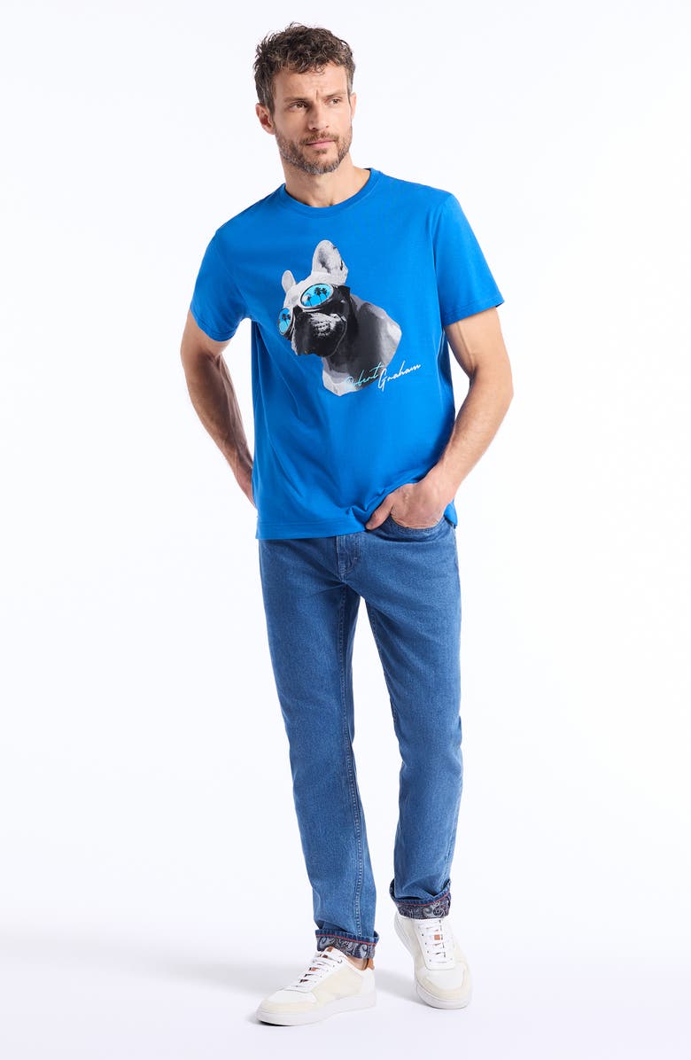 Robert Graham Vaca Frenchie Graphic T-Shirt, Alternate, color, Cobalt