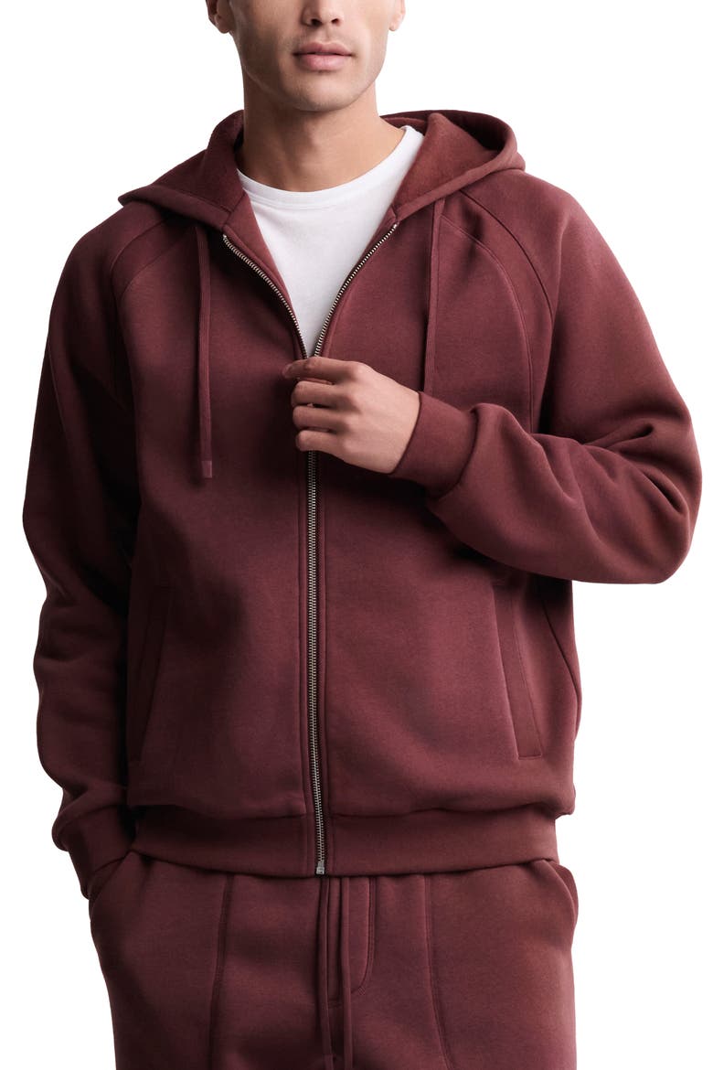 Fleece Zip Hoodie, Main, color, DEEP AUBERGINE