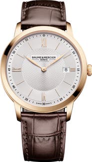 Baume & Mercier Classima Leather Strap Watch, 40mm
