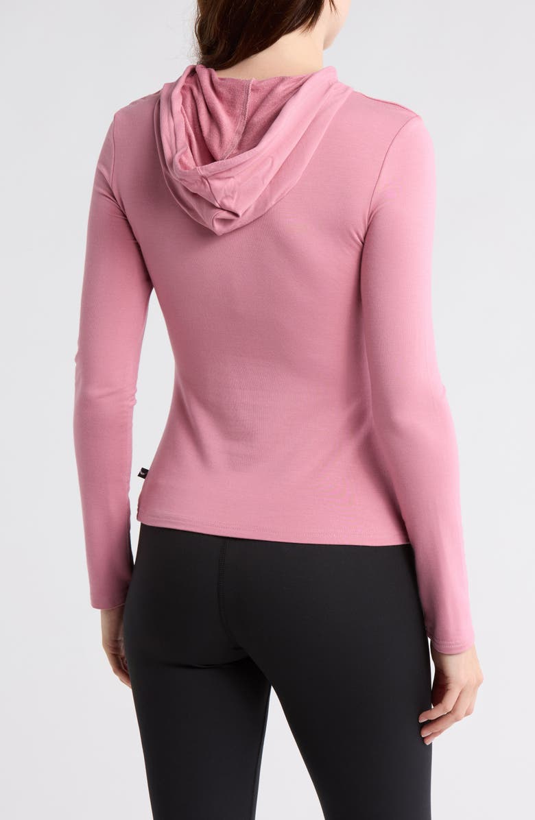 Jessica Simpson Keyhole Long Sleeve Hooded T-Shirt, Alternate, color, 