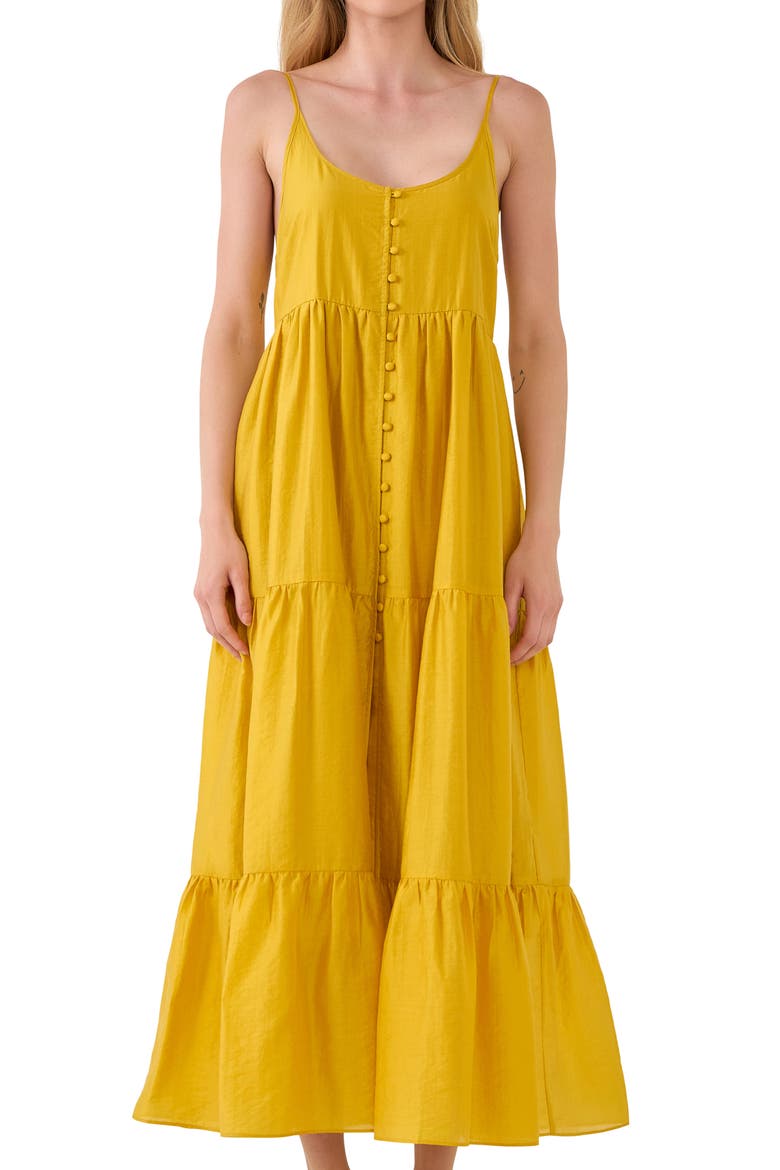 Tiered Maxi Dress, Alternate, color, MUSTARD