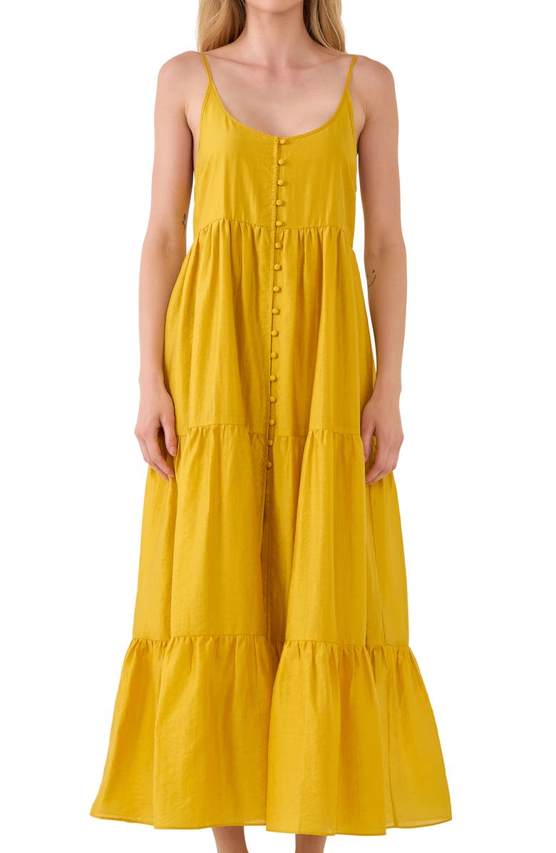 Endless Rose Tiered Maxi Dress, Alternate, color, Mustard