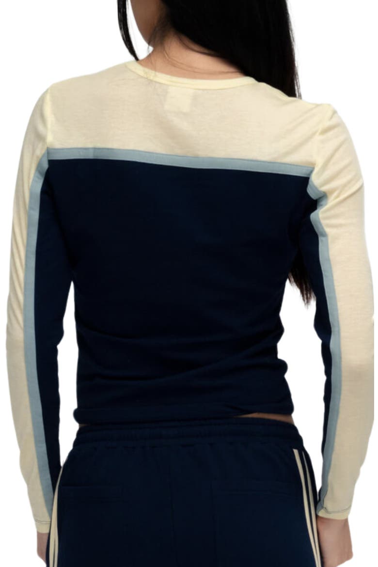 Raon Contrast Stripe Knit Top, Alternate, color, NAVY